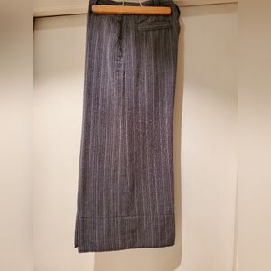 John Varvatos Made In Italy 100% WOOL PANTACOURT STRIPES GRAY SIZE 38 FRENCH
